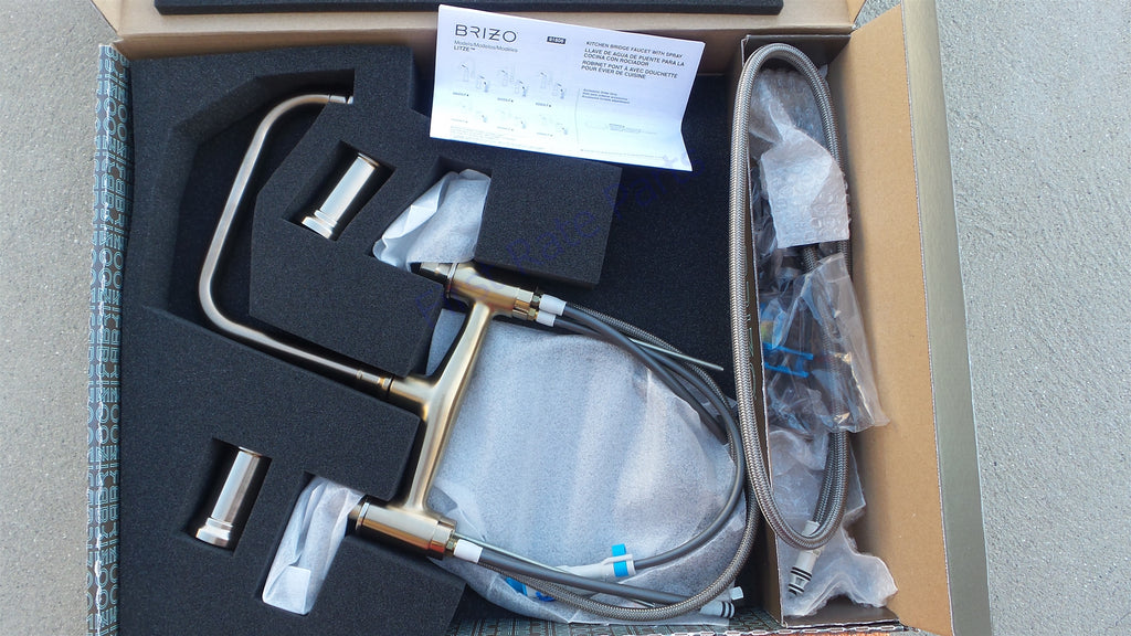 Brizo 62525LF-GL Bridge Kitchen Faucet Luxe Gold Artesso Side Sprayer