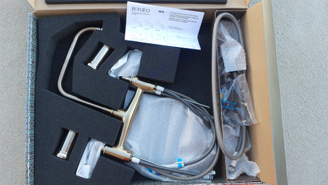 Brizo 62525LF-GL Bridge Kitchen Faucet Luxe Gold Artesso Side Sprayer