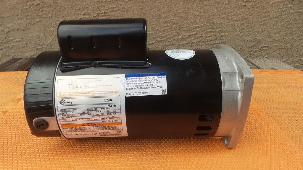 Century B2984 Pool Motor 7-196445-05 AO Smith B984 Spa 2HP 230 Pump Sq