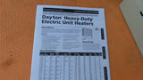 Dayton 2YU75 Electric Unit Heater Wall Ceiling 20kW 15kW 804T03 MUH202