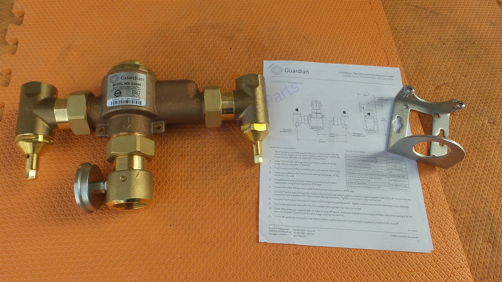 Guardian G6040 Thermostatic Mixing Valve G3800LF Eyewash Shower 50 GPM