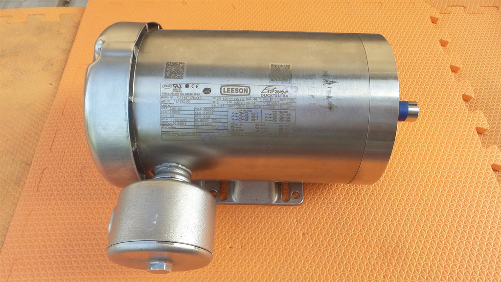 Leeson 121882.00 Washdown Motor CZ145T17UK1E Stainless Steel 2HP 230V