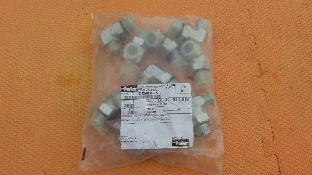 Parker 12 C50L0-S Seal-Lok O-Ring Face Seal Tube Fitting 90 Elbow 10p