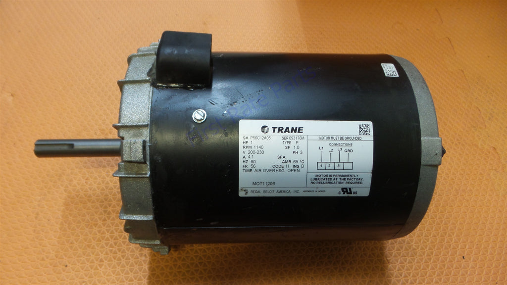 Trane MOT11206 Motor P56C12A05 1HP 1140 RPM 200 230v 56 P56C OEM CCW