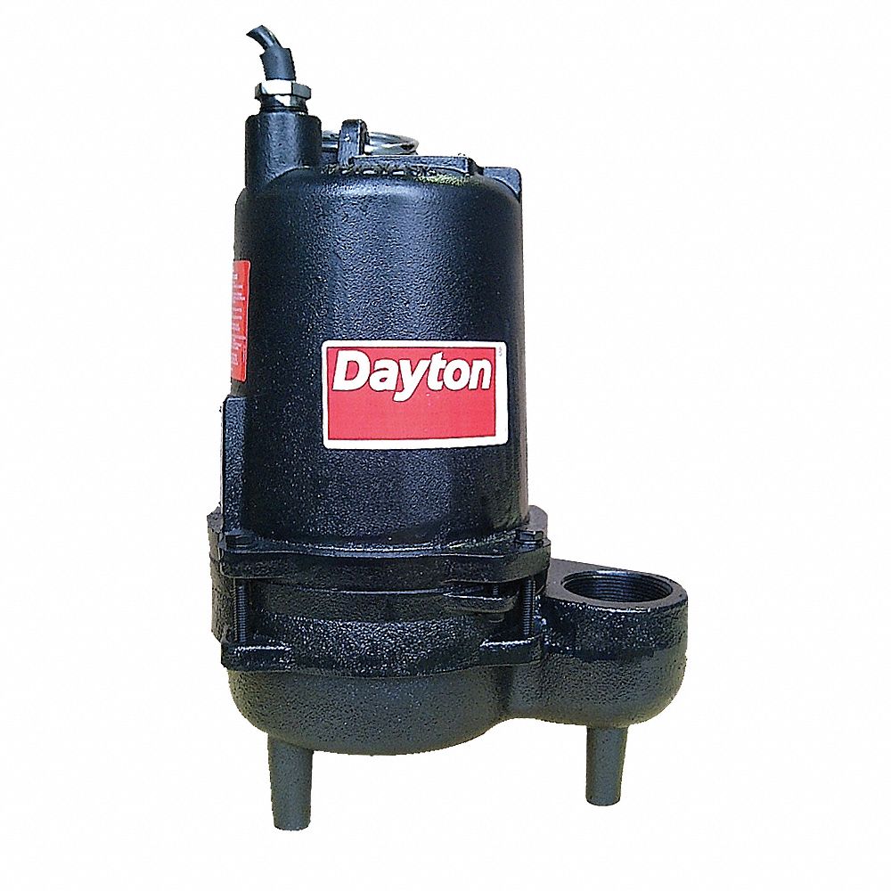 Dayton 4HU80 Submersible Sewage Pump 115V Effluent 1/2 HP 2" 2in Cast