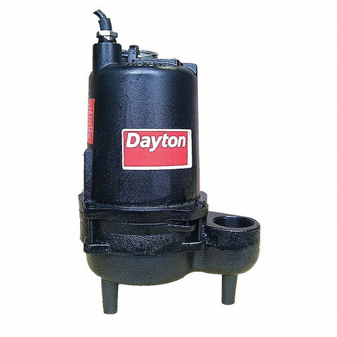 Dayton 4HU80 Submersible Sewage Pump 115V Effluent 1/2 HP 2" 2in Cast